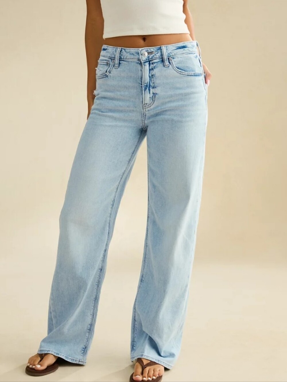 American Eagle High Rise Dreamy Drape Baggy Wide-Leg